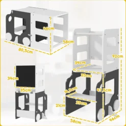 Aiyaplay Torre De Aprendizaje En Forma De Coche Convertible En Mesa Y Silla