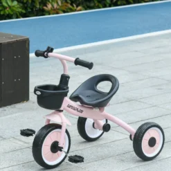 Aiyaplay Triciclo Para Niños De 2 A 5 Años Con Cesta Timbre 70,5x53x58 Cm Rosa