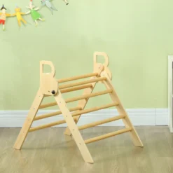 Aiyaplay Triángulo De Escalada De Madera Plegable 82x66x71 Cm Natural