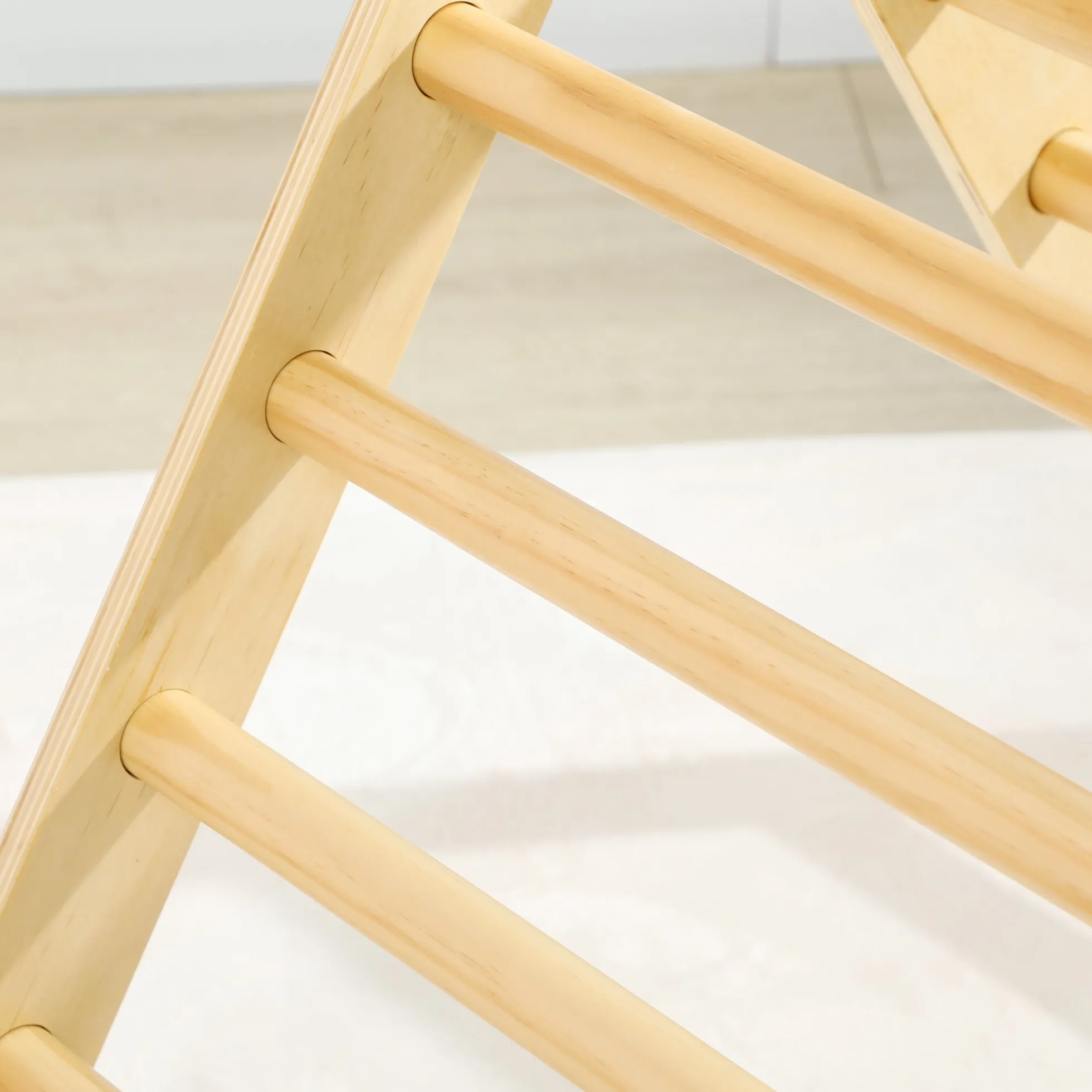 Aiyaplay Triángulo De Escalada De Madera Plegable 82x66x71 Cm Natural