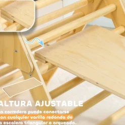 Aiyaplay Triángulo De Escalada De Madera Con Rampa Escalador De Arco Natural