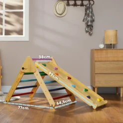Aiyaplay Triángulo De Escalada De Madera 3 En 1 147x64,5x63 Cm Multicolor