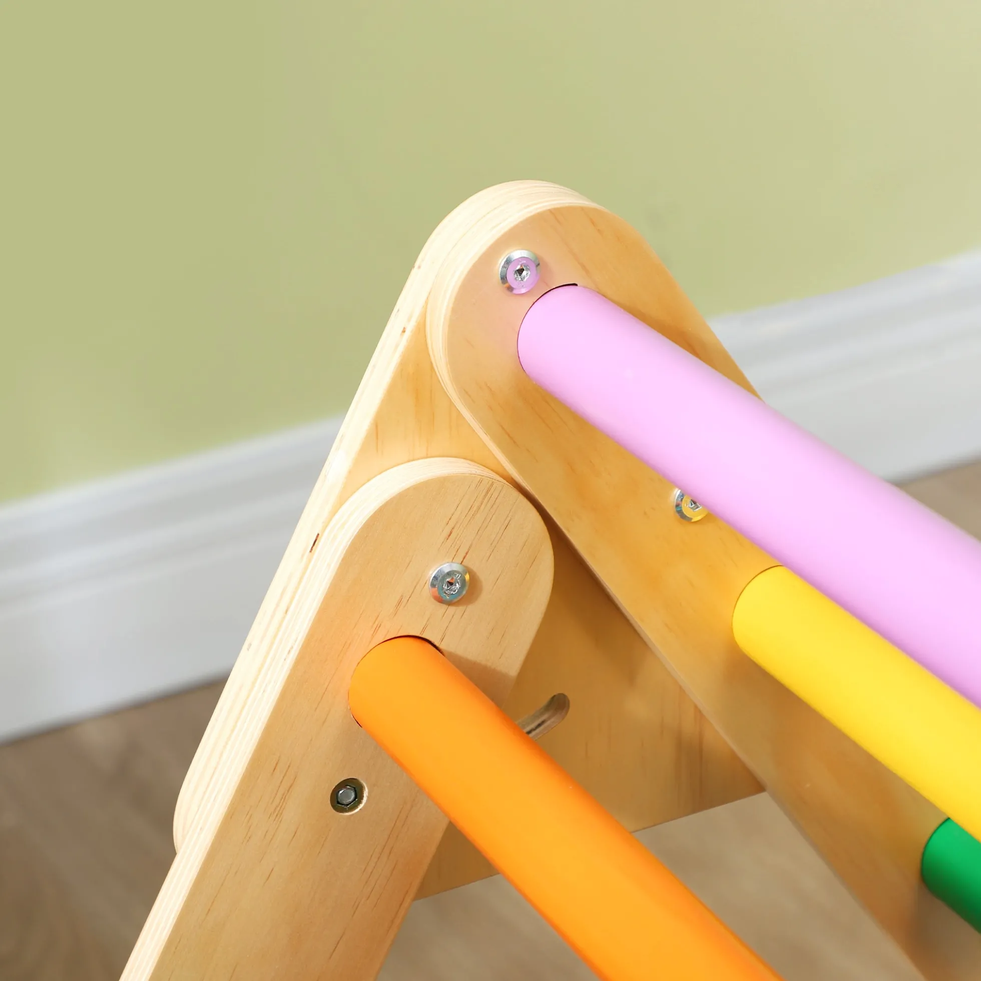 Aiyaplay Triángulo De Escalada De Madera 3 En 1 147x64,5x63 Cm Multicolor