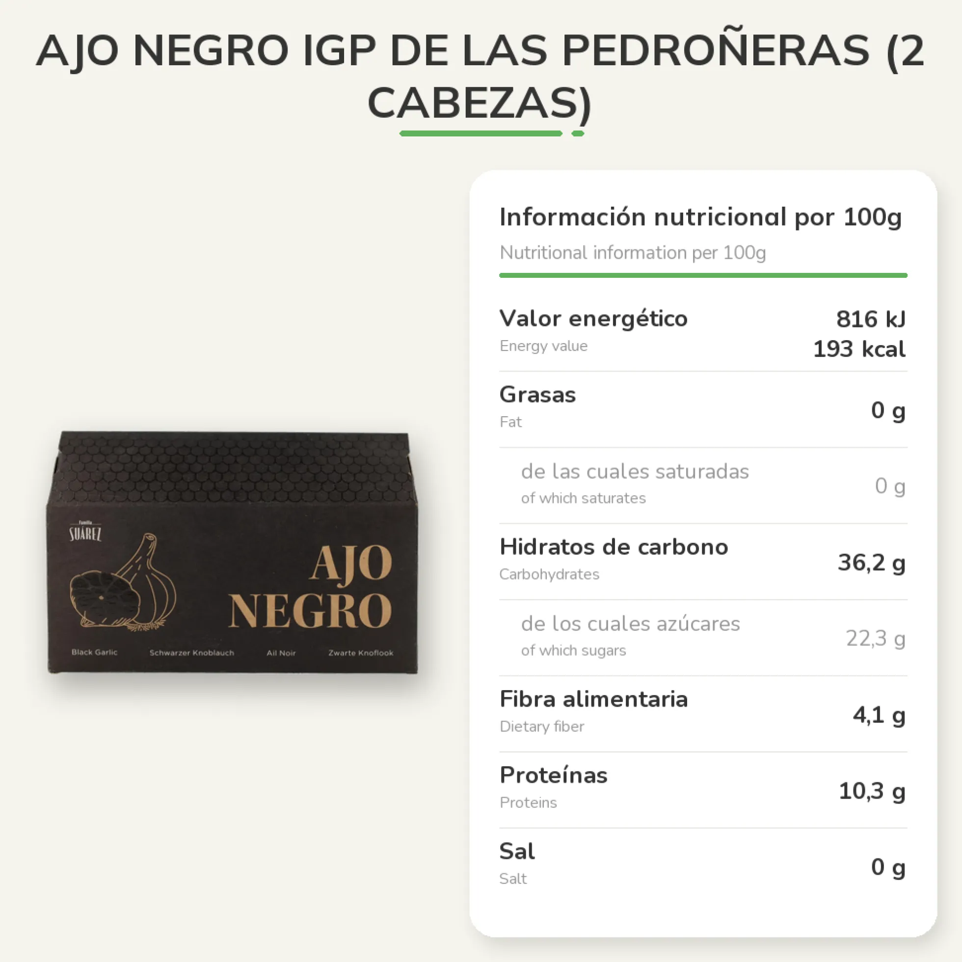 Ajo Negro IGP de las Pedroñeras (2 cabezas)