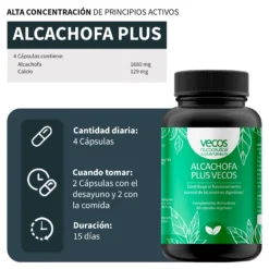 Alcachofa Plus Vecos 60 Cápsulas | Hígado Y Digestión De Grasas | Detox Natural 1680 Mg