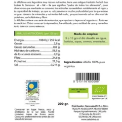 Alfalfa en polvo ECO Salud Viva, 200 g