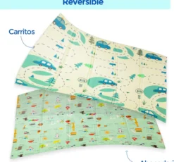 Alfombra Bebe, 1.5cm Grosor, Diseño Infantil, 200 X 180 Cm, Acolchada De Xpe, Reversible