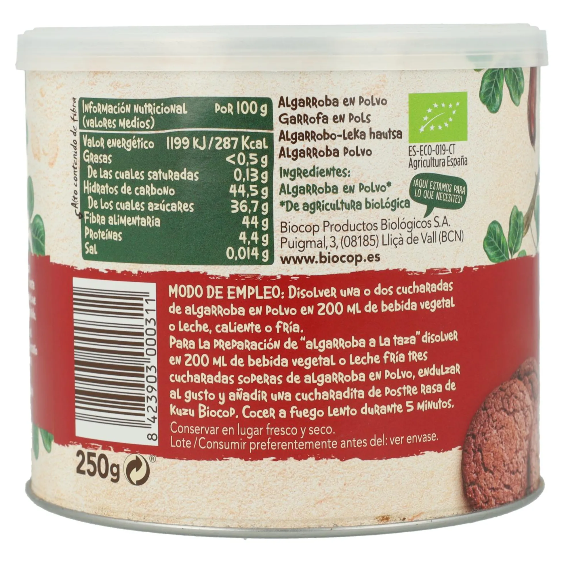 Algarroba en Polvo Bio Biocop 250g
