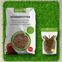 Alimento Gallinas 25 Kg+larvas 5 Kg