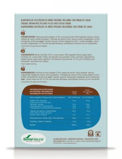 Almohadillas de Arroz Integral rellenas con crema de cacao Soria Natural 375 g