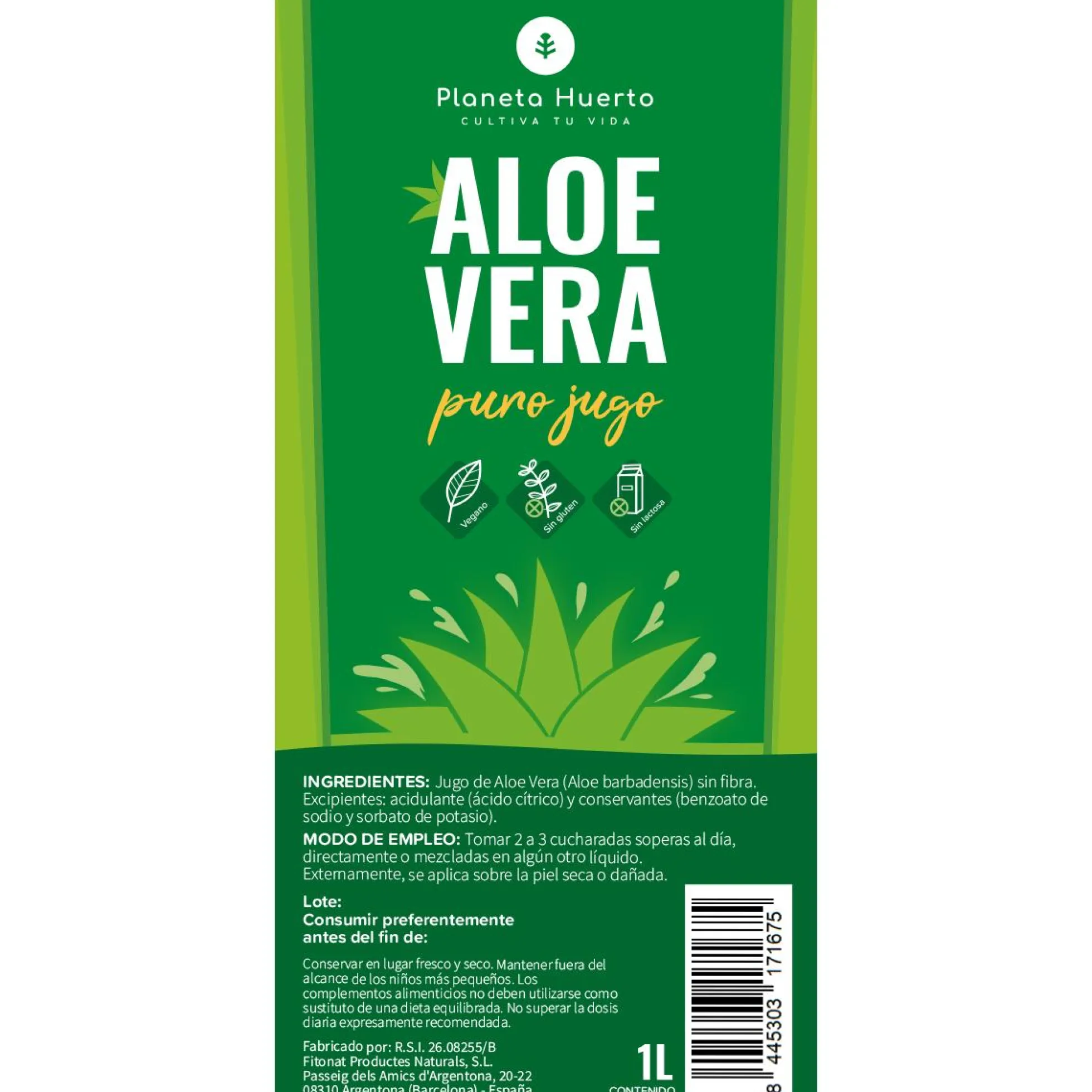 Aloe Vera Jugo Planeta Huerto 1 L