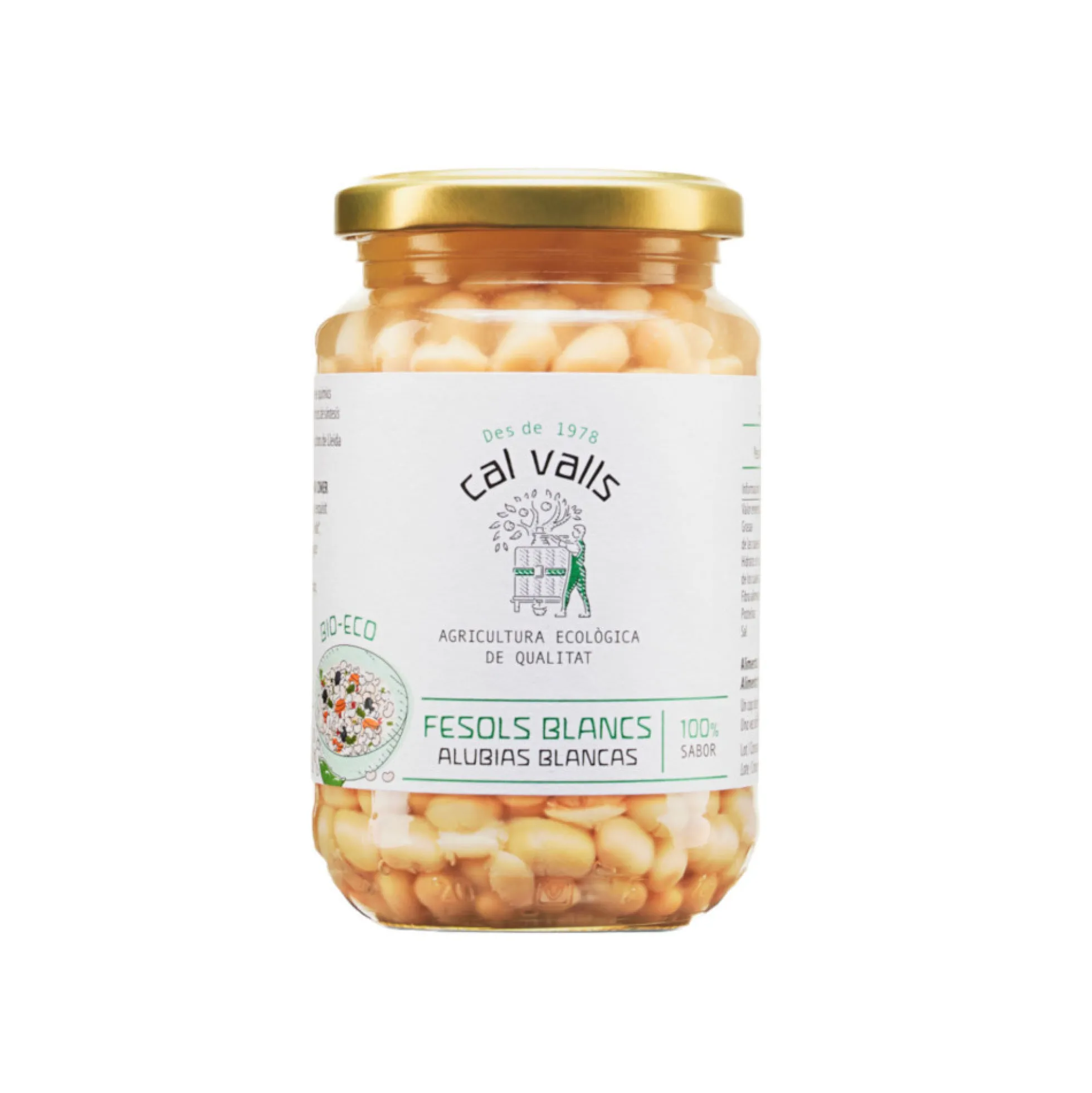 Alubias Blancas Cocidas del país "Fesolets" ECO Cal Valls 350g