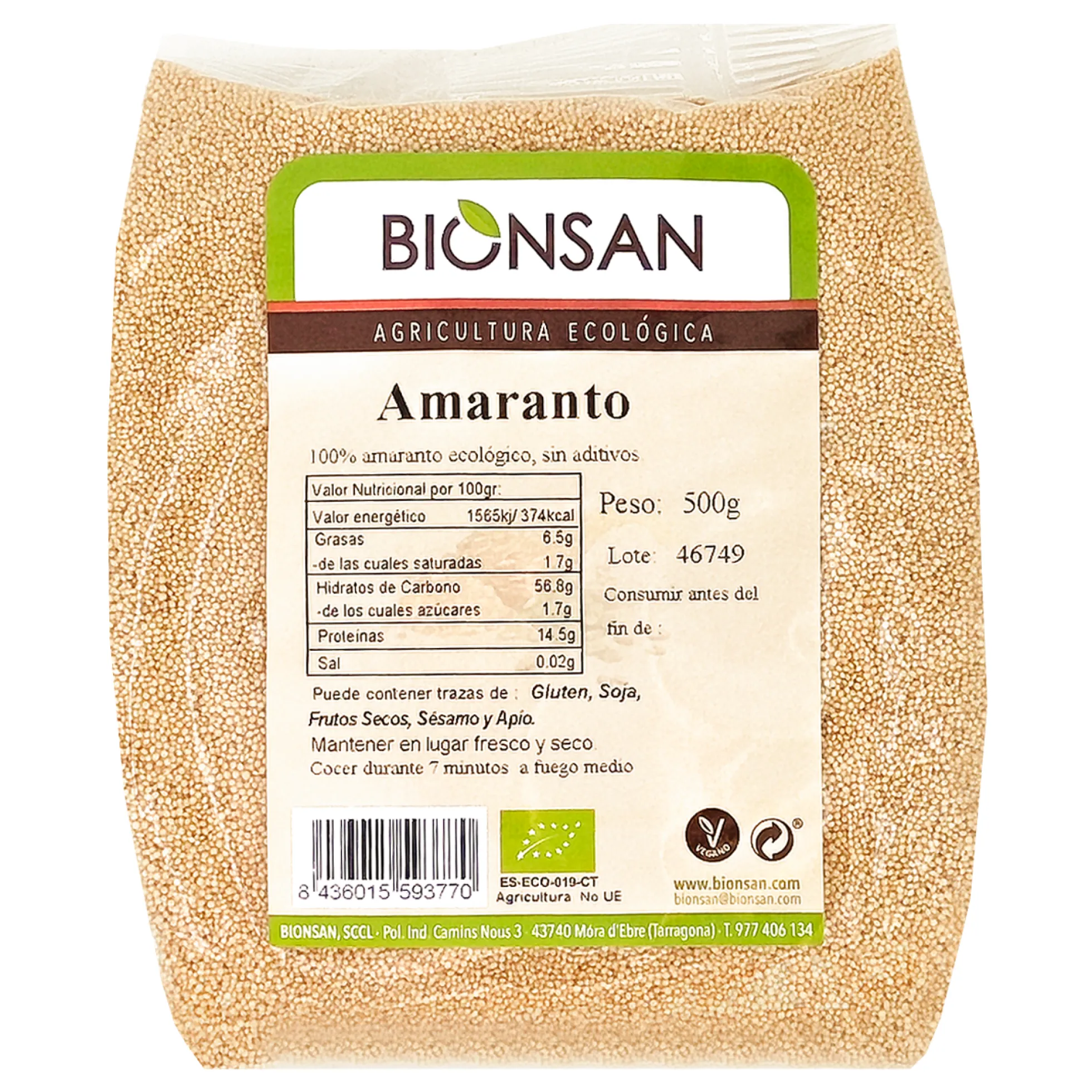 Amaranto En Grano Eco Bionsan500gr