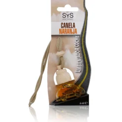 Ambientador Coche Canela-Naranja Little Car SYS Aromas 6 ml | Aroma Cítrico y Especiado | Cálido y Envolvente