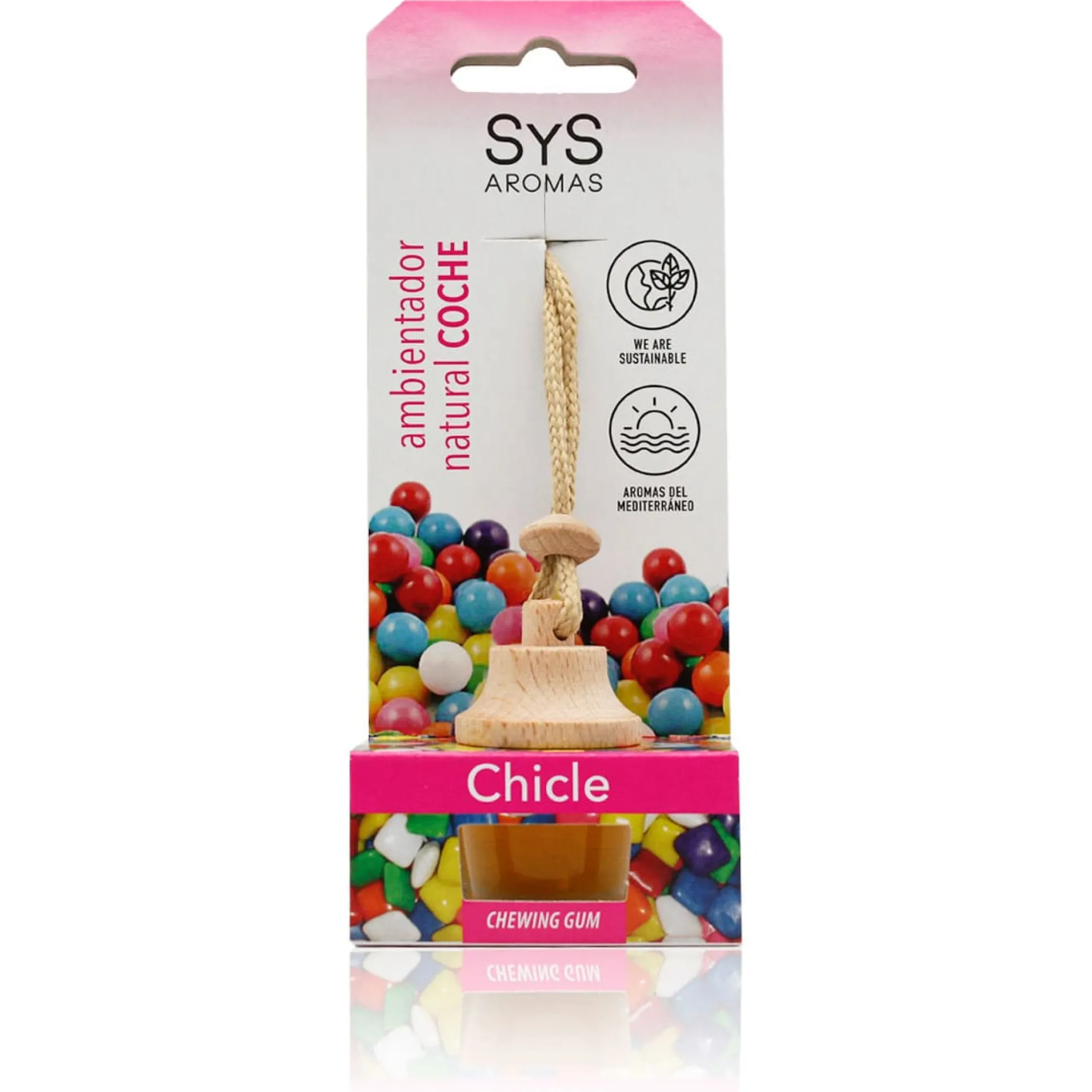 Ambientador Coche Chicle SYS Aromas Style 7 ml | Aroma Dulce y Afrutado | Alegre y Chispeante