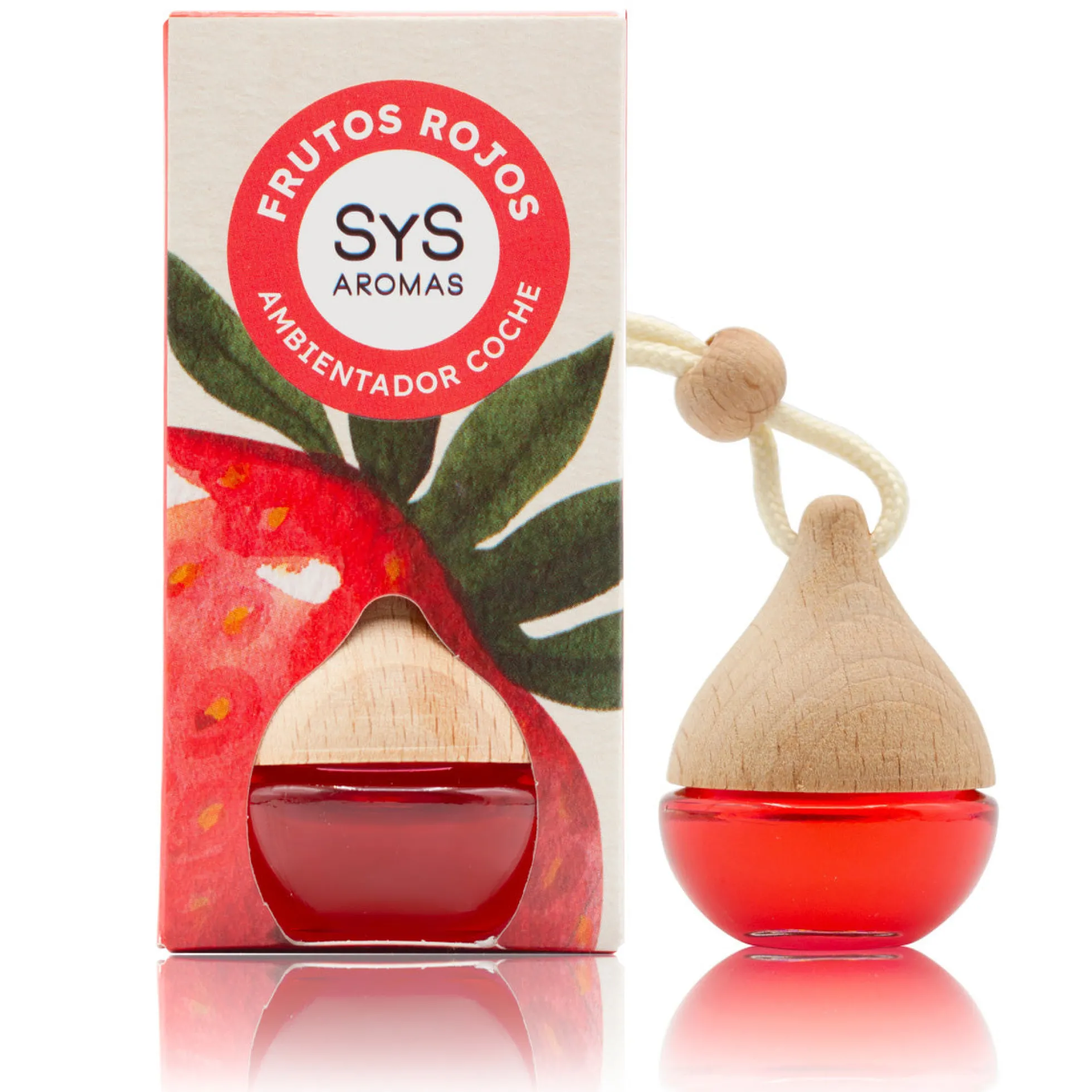 Ambientador Coche Frutos Rojos Gota SYS Aromas 6 ml | Aroma Afrutado y Dulce | Jugoso y Vibrante