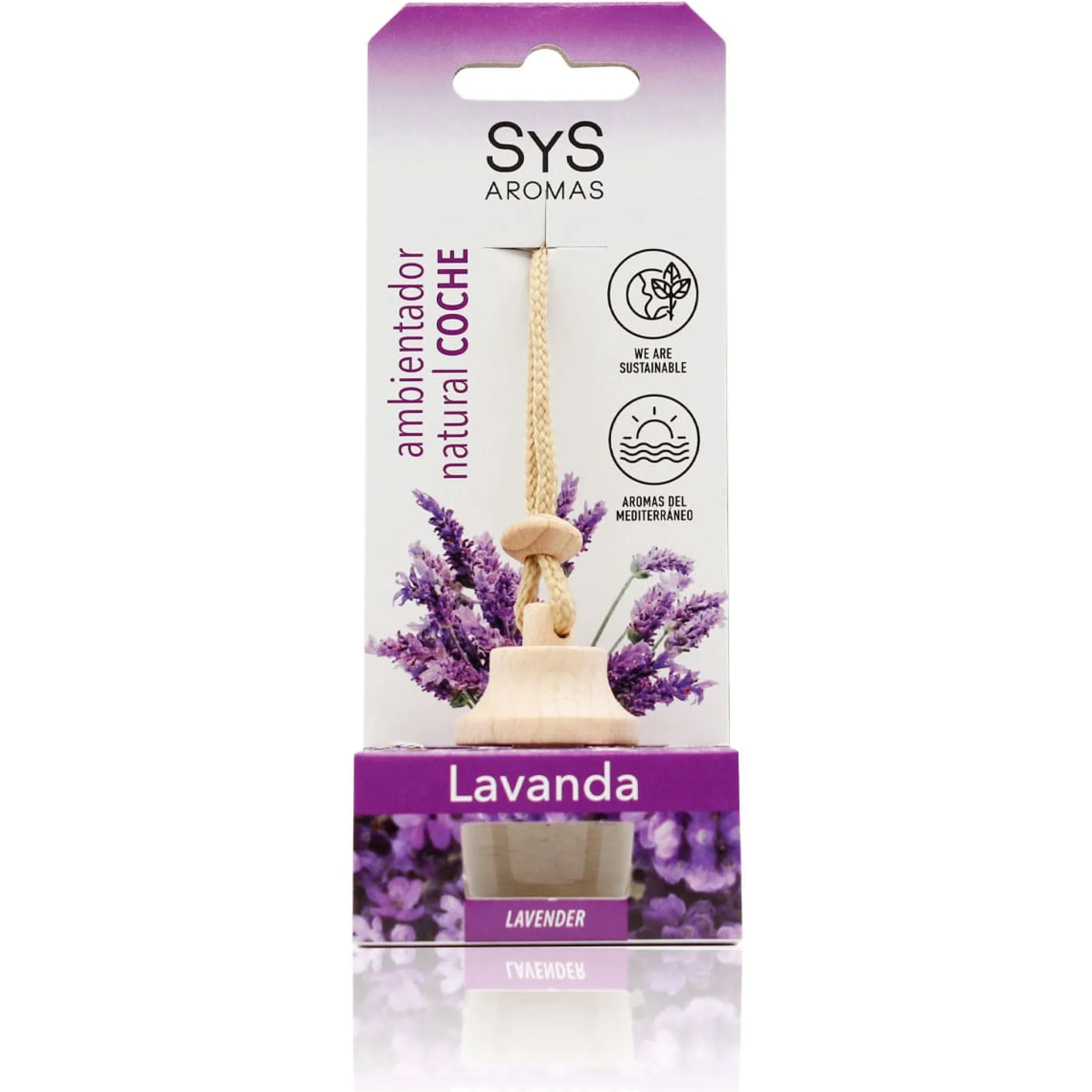 Ambientador Coche Lavanda SYS Aromas Style 7 ml | Aroma Floral y Agreste | Suave y Relajante