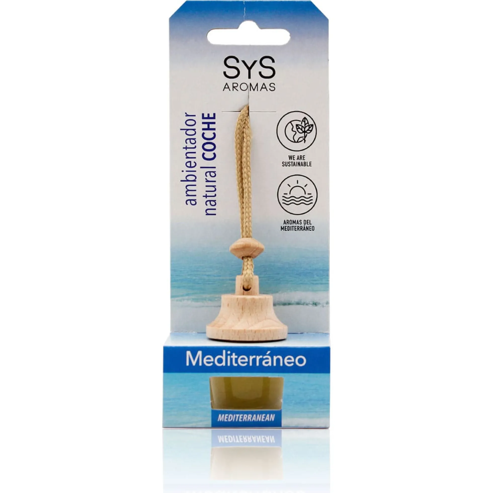 Ambientador Coche Mediterráneo SYS Aromas Style 7 ml | Aroma Fresco y Cítrico | Ligero y Luminoso