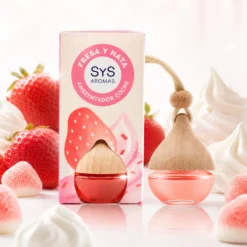 Ambientador de Coche Fresa y Nata Gota SYS Aromas 6 ml | Aroma Afrutado y Cremoso | Dulce y Reconfortante