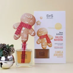 Ambientador Difusor Galleta de Navidad Canela-Jengibre Deco Diffuser SYS Aromas 90 ml | Dulce y Especiado