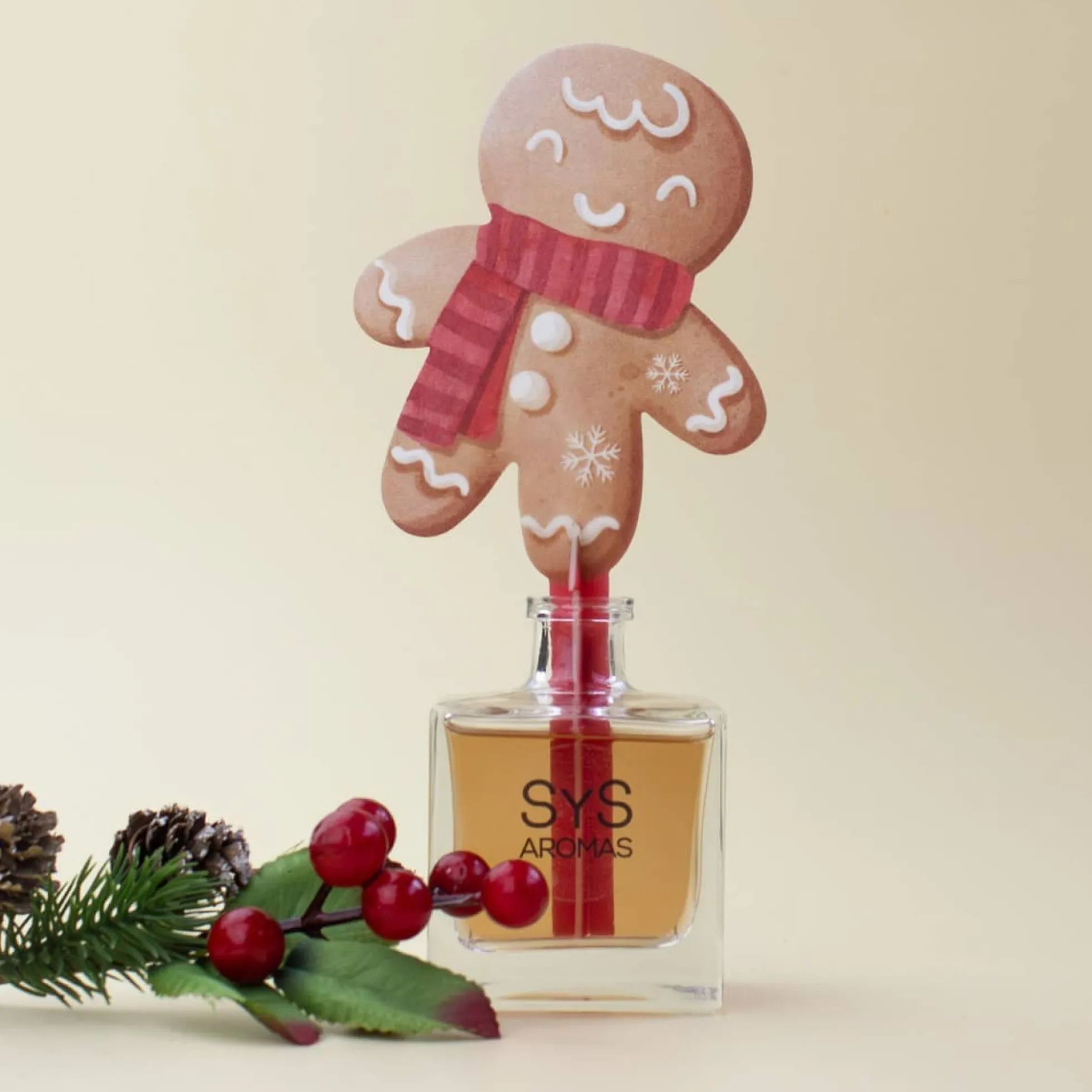 Ambientador Difusor Galleta de Navidad Canela-Jengibre Deco Diffuser SYS Aromas 90 ml | Dulce y Especiado