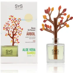 Ambientador Difusor Árbol Aloe Vera-Bambú Deco Diffuser SYS Aromas 90 ml | Fresco y Herbal | Relajante