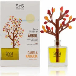 Ambientador Difusor Árbol Canela-Naranja Deco Diffuser SYS Aromas 90 ml | Cítrico y Especiado | Revitalizante