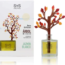 Ambientador Difusor Árbol Jazmín Blanco Deco Diffuser SYS Aromas 90 ml | Aroma Floral y Dulce | Relajante