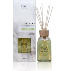 Ambientador Mikado Bergamota Mármol SYS Aromas 220 ml | Aroma Cítrico y Floral | Equilibrante