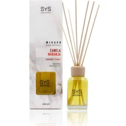 Ambientador Mikado Canela-Naranja Mármol SYS Aromas 100 ml | Cítrico y Especiado | Revitalizante