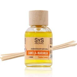 Ambientador Mikado Canela-Naranja SYS Aromas 50 ml | Aroma Cítrico y Especiado | Relajante y Revitalizante
