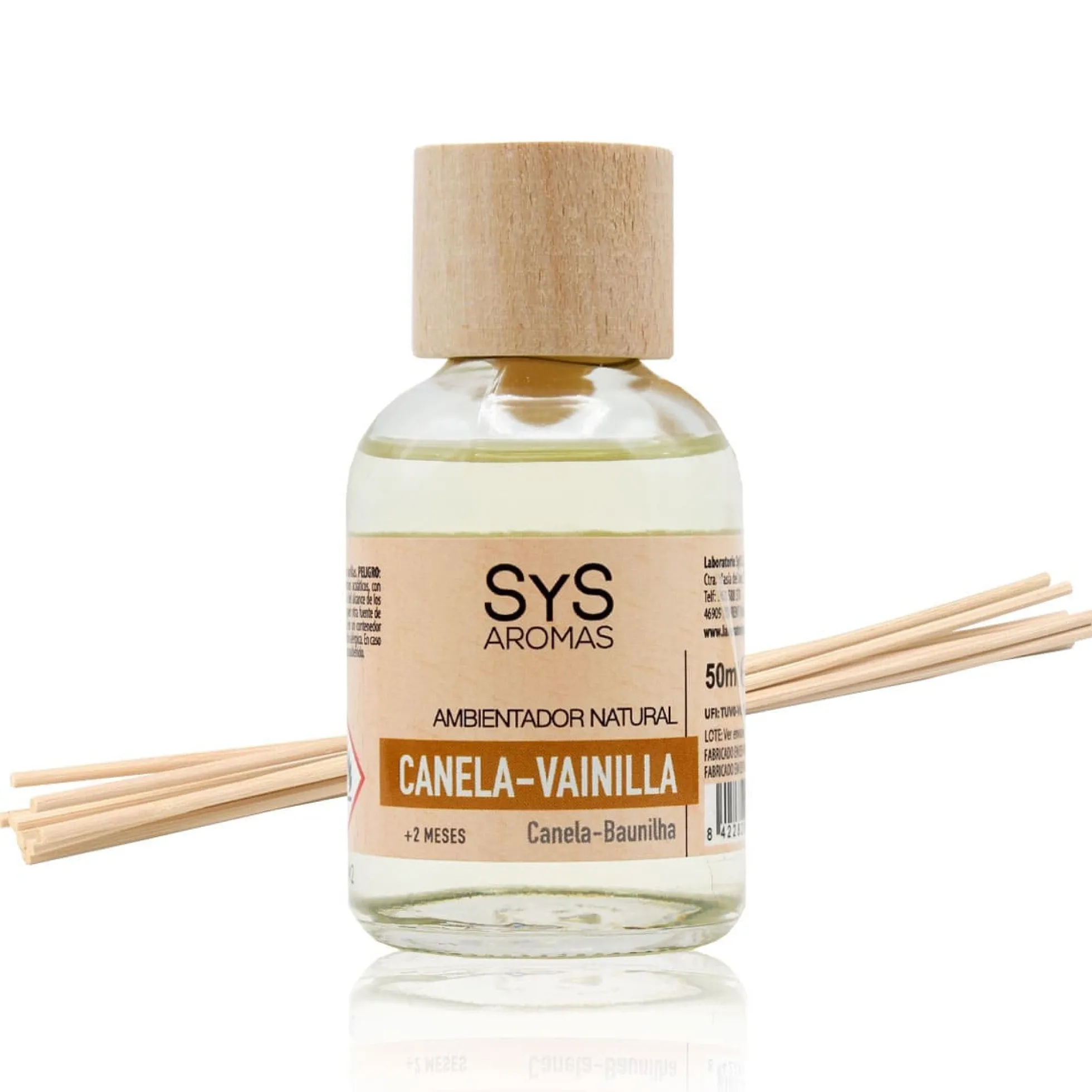 Ambientador Mikado Canela-Vainilla SYS Aromas 50 ml | Aroma Dulce y Especiado | Relajante