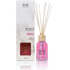 Ambientador Mikado Chicle Mármol SYS Aromas 50 ml | Aroma Dulce y Afrutado | Alegre