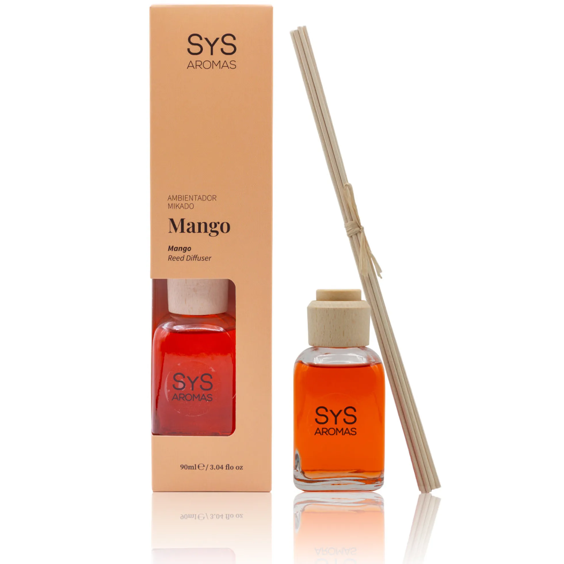Ambientador Mikado de Mango Origins SYS Aromas 90 ml | Aroma Tropical y Afrutado | Energizante