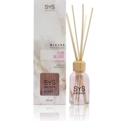 Ambientador Mikado Flor de Loto Mármol SYS Aromas 50 ml | Aroma Floral y Oriental | Calmante