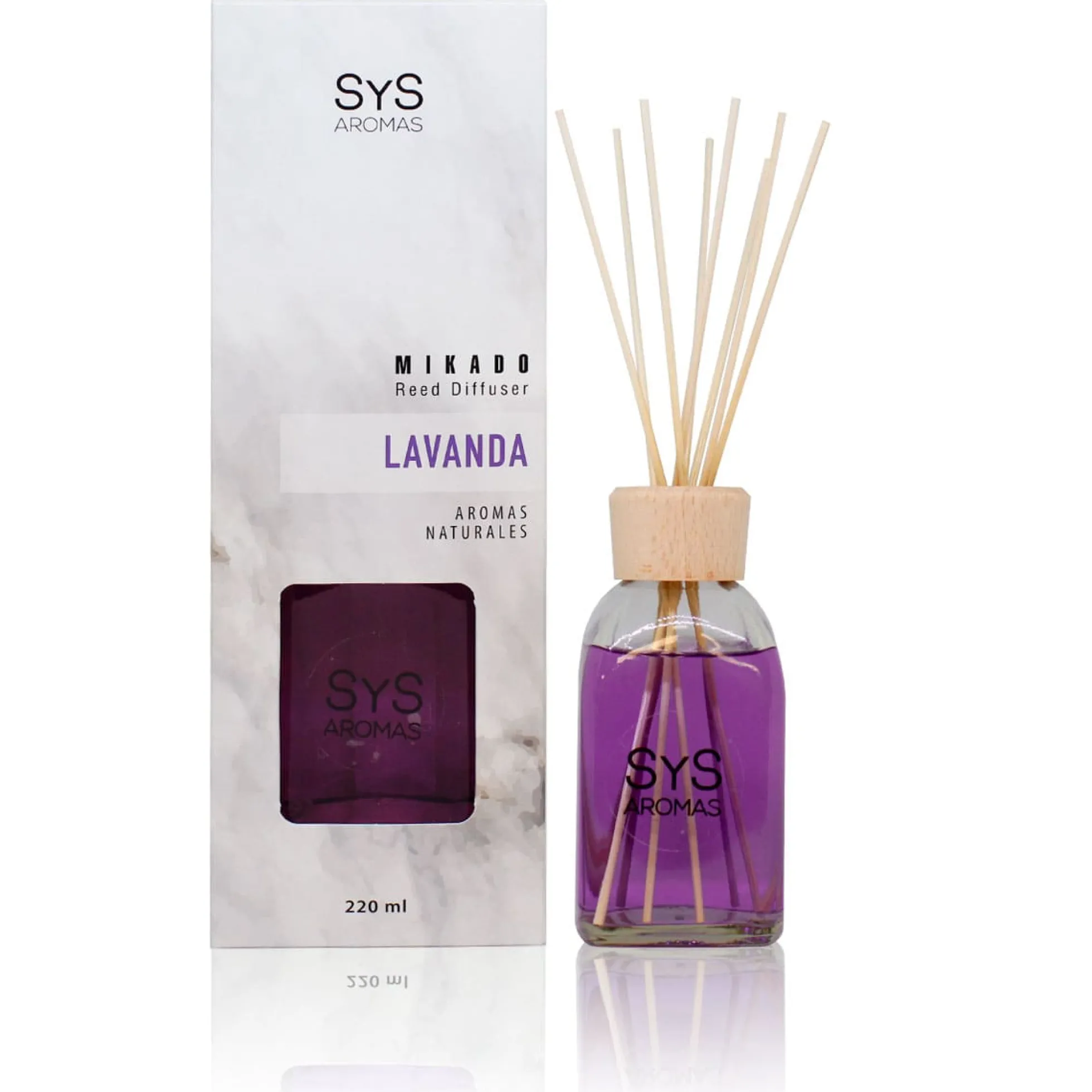 Ambientador Mikado Lavanda Mármol SYS Aromas 220 ml | Aroma Floral y Agreste | Relajante