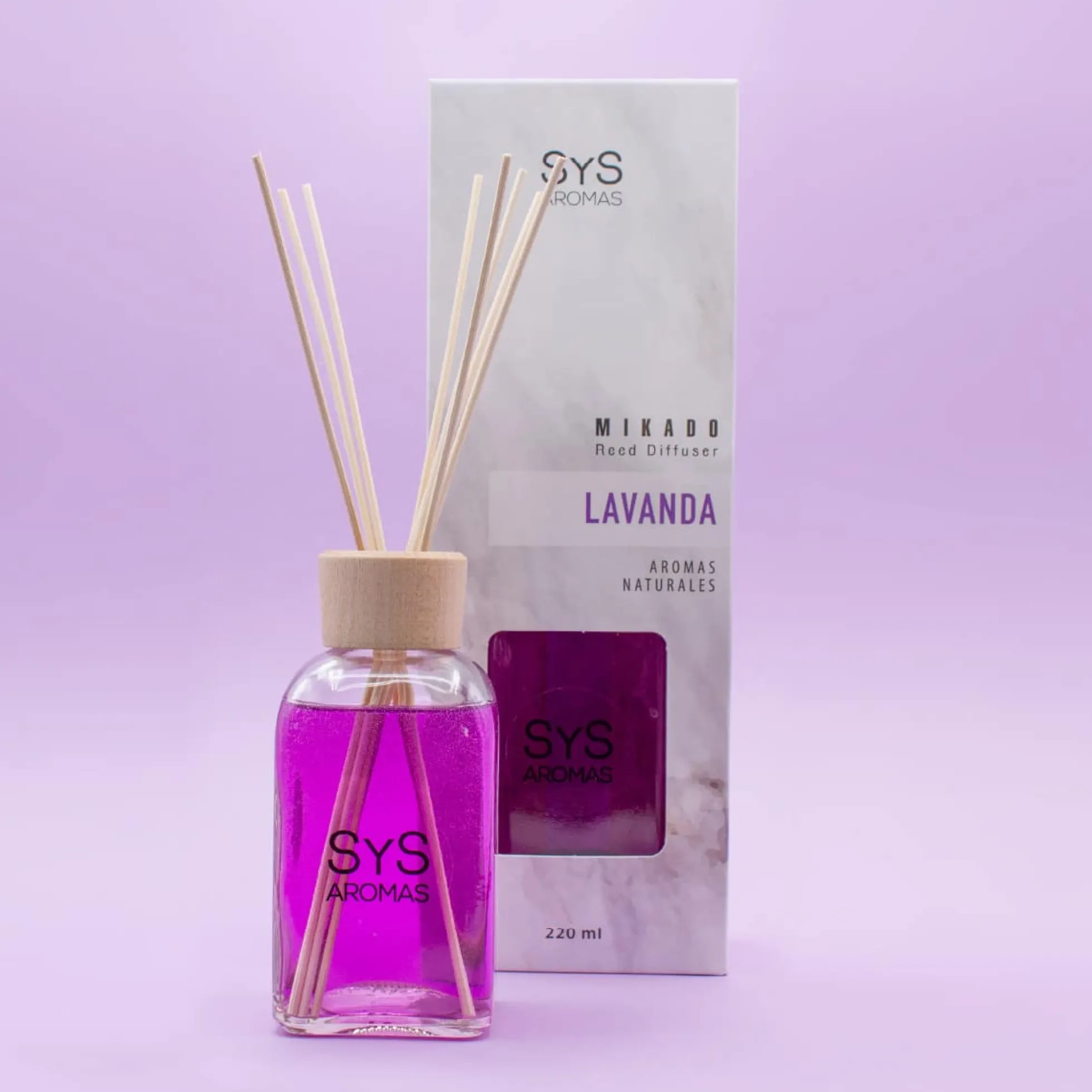 Ambientador Mikado Lavanda Mármol SYS Aromas 220 ml | Aroma Floral y Agreste | Relajante