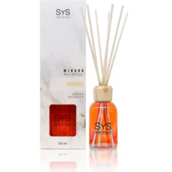 Ambientador Mikado Mango Mármol SYS Aromas 50 ml | Aroma Tropical y Afrutado | Energizante