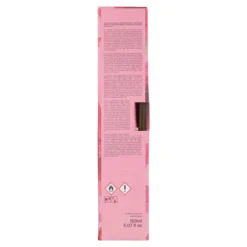 Ambientador mikado rosa de Damasco en frasco rayado granate Roura 100 ml