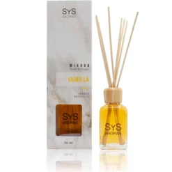 Ambientador Mikado Vainilla Mármol SYS Aromas 50 ml | Aroma Dulce y Caramelizado | Reconfortante