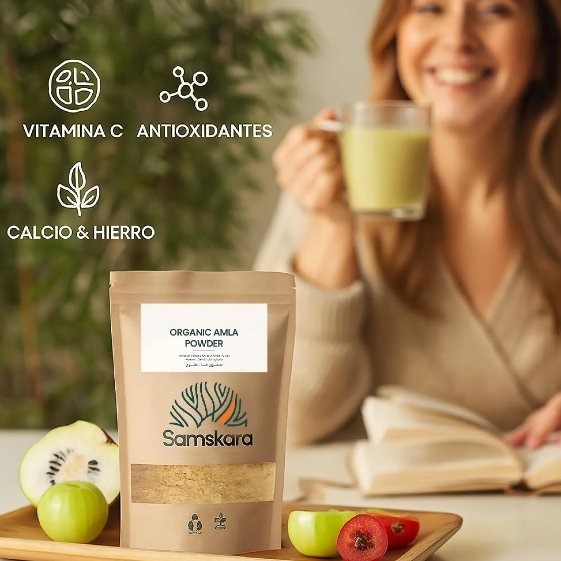 Amla En Polvo Bio | Samskara | Para Cabello Y Piel | Fuente Natural De Vitamina C, Colágeno Y Calcio - 1kg
