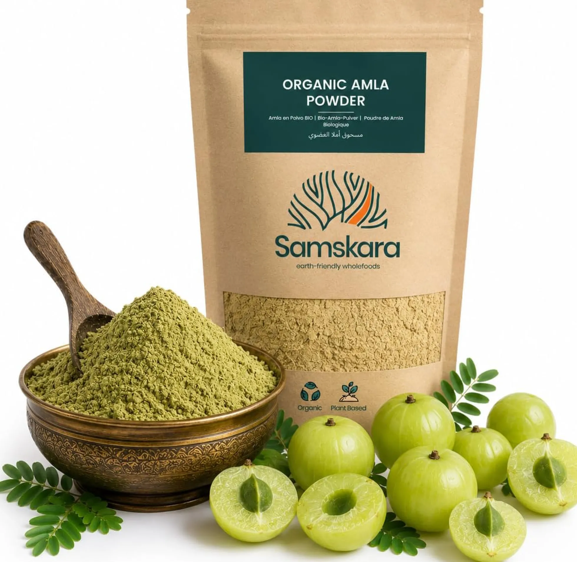 Amla En Polvo Bio | Samskara | Para Cabello Y Piel | Fuente Natural De Vitamina C, Colágeno Y Calcio - 1kg