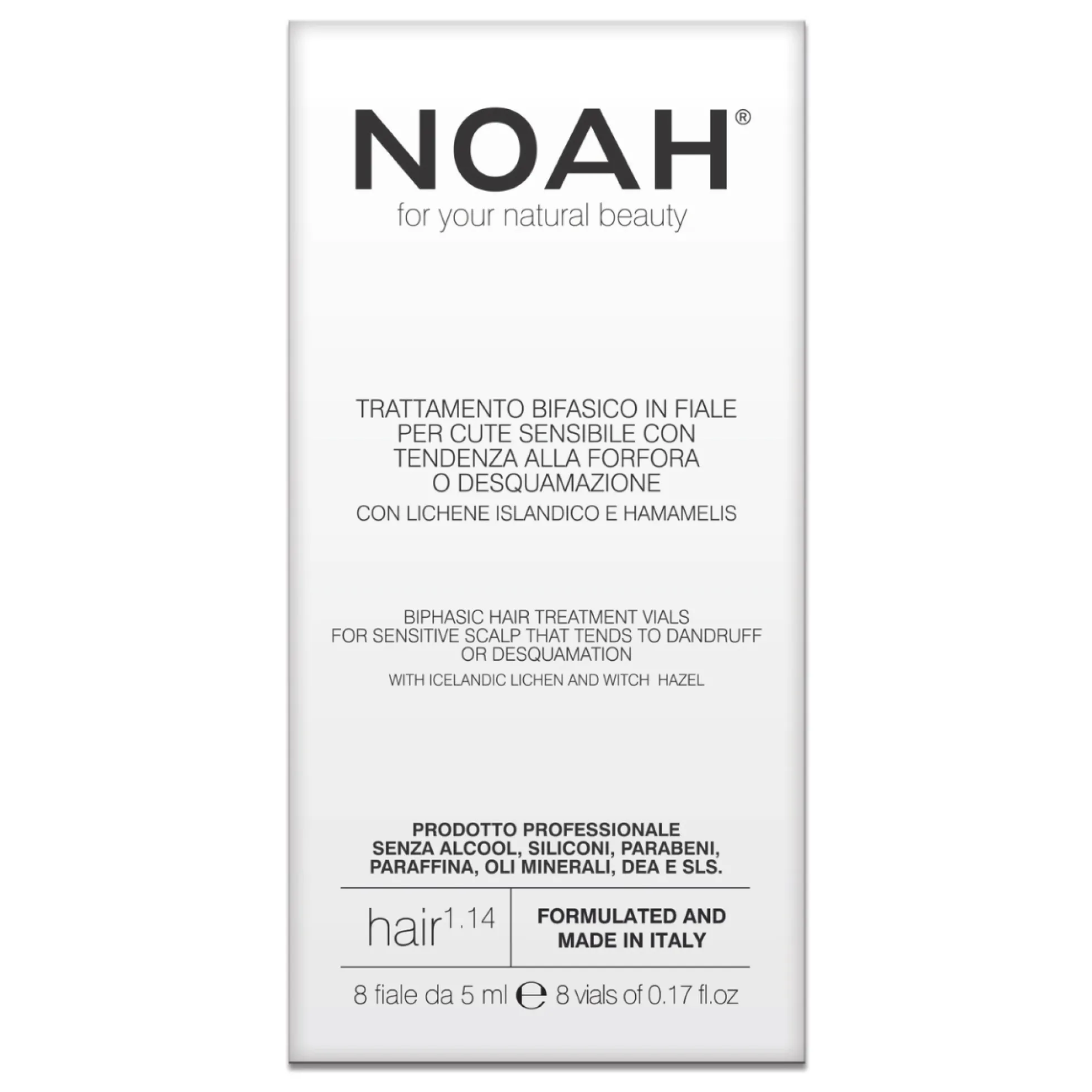 Ampollas de tratamiento bifásico para cuero cabelludo sensible Noah 8 ampollas