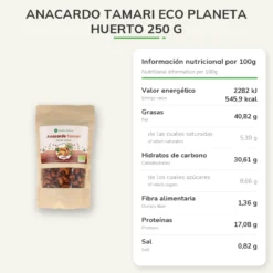Anacardo tamari ECO Planeta Huerto 250 g