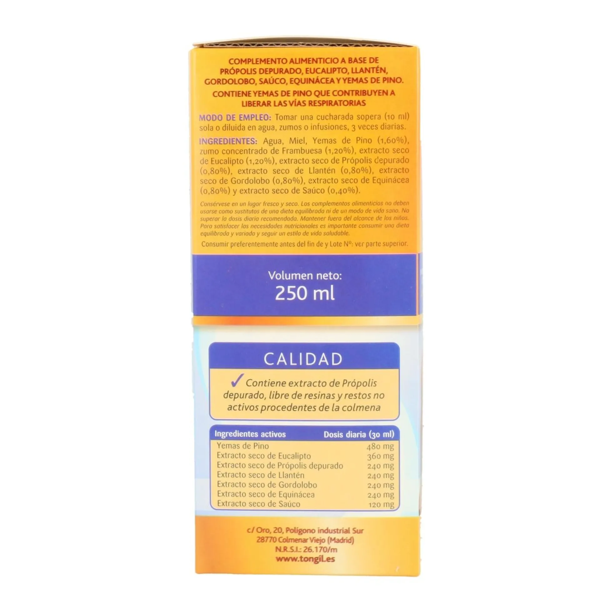 Apicol Jarabe Extracto Propolis Tongil 250 Ml