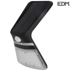 Aplique Solar 3,5w 430lm Recargable Sensor Presencia (2-8m) Color Negro 10,5x13cm Edm