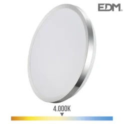Aplique Super Led De Superficie 12w 1160lm 4000k Ø26x5,8cm Marco Cromado Edm