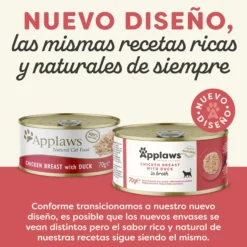 Applaws Cat Lata Pollo y pato 70 g Comida húmeda para gatos natural grain free