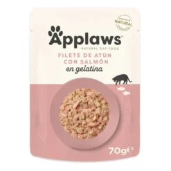 Applaws Cat Sobre 70 g Atún con Salmon en gelatina 70 g Comida húmeda para gatos natural grain free
