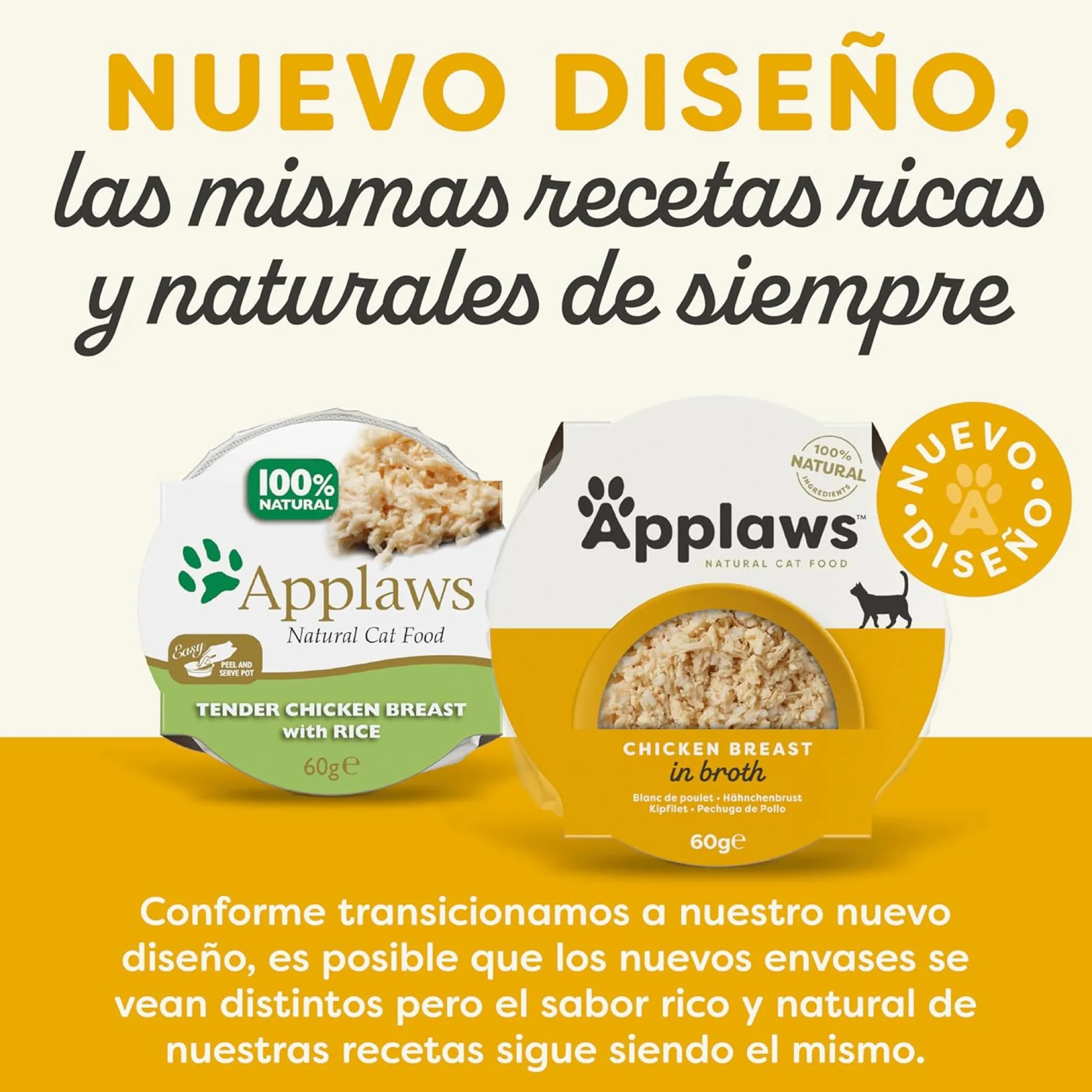Applaws Cat Tarrina Pechuga Pollo y Arroz para gatos 60 g